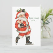 ヴィンテージクリスマスサビクトリアンンタクラウスアイススケーター 招待状 (スタンド正面)