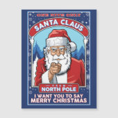 ヴィンテージクリスマスサンタがメリークリスマスを言う (正面)