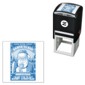 ヴィンテージクリスマスサンタがメリークリスマスを言う セルフインキングスタンプ (インサイチュ)