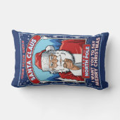 ヴィンテージクリスマスサンタがメリークリスマスを言う ランバークッション (裏面)