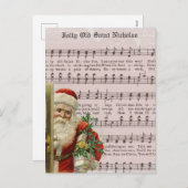 ヴィンテージクリスマスサンタすてきオールドサンニコラス シーズンポストカード (正面/裏面)