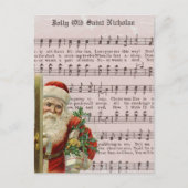 ヴィンテージクリスマスサンタすてきオールドサンニコラス シーズンポストカード (正面)