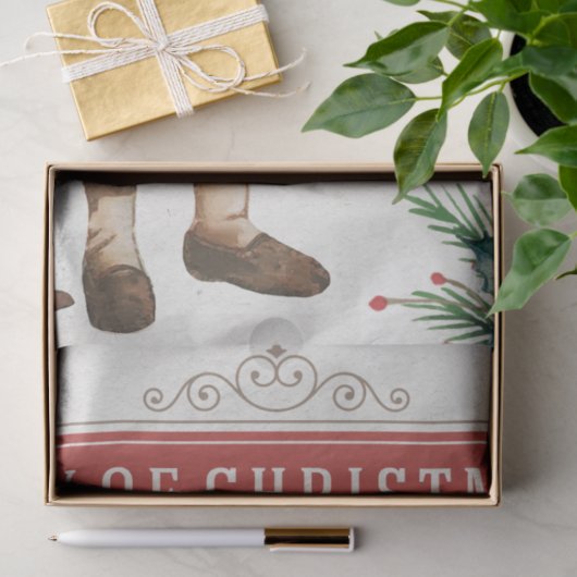 ヴィンテージクリスマスサンタとエンジェルデコページ 薄葉紙 (ギフト)