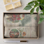 ヴィンテージクリスマスサンタとミュージカルのノート 薄葉紙 (ギフト)