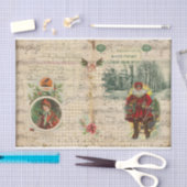 ヴィンテージクリスマスサンタとミュージカルのノート 薄葉紙 (クラフト)