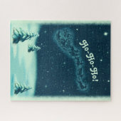 ヴィンテージクリスマスサンタのそりの冬のシーン ジグソーパズル (横)