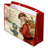 ヴィンテージクリスマスサンタアンドチャイルドパーティーバッグ ラージペーパーバッグ (裏面アングル)
