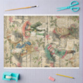 ヴィンテージクリスマスサンタオールド新聞の子供 薄葉紙 (クラフト)