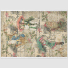 ヴィンテージクリスマスサンタオールド新聞の子供