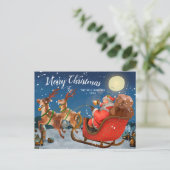 ヴィンテージクリスマスサンタカスタムレー家族の写真 ポストカード (スタンド正面)