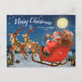 ヴィンテージクリスマスサンタカスタムレー家族の写真 ポストカード (正面)