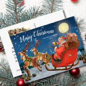 ヴィンテージクリスマスサンタカスタムレー家族の写真 ポストカード