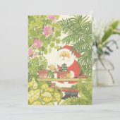 ヴィンテージクリスマスサンタガーデニング シーズンカード (スタンド正面)