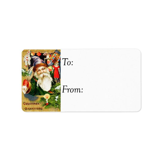 ヴィンテージクリスマスサンタギフトラベル ラベル (正面)