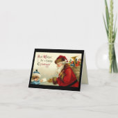 ヴィンテージクリスマスサンタギフト男の赤ちゃん与えレター シーズンカード (正面)