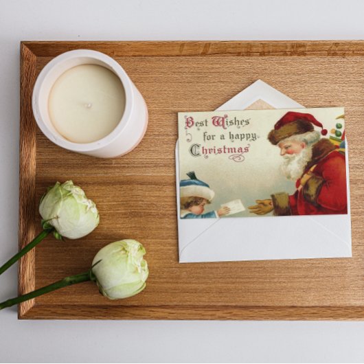 ヴィンテージクリスマスサンタギフト男の赤ちゃん与えレター シーズンカード