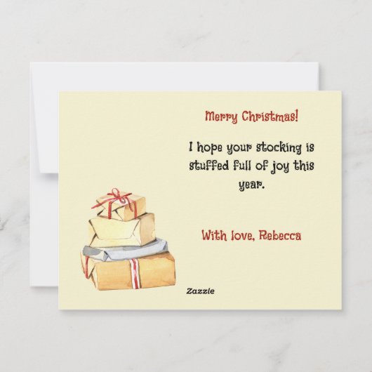 ヴィンテージクリスマスサンタギフト男の赤ちゃん与えレター シーズンカード (裏面)