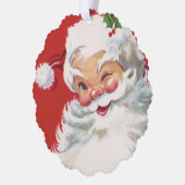 ヴィンテージクリスマスサンタクロースすてきとウィンキング オーナメントカード (左)