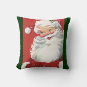 ヴィンテージクリスマスサンタクロースすてきとウィンキング クッション (正面)