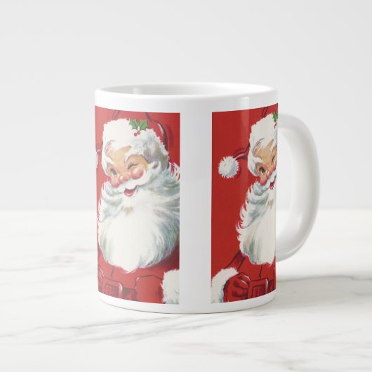 ヴィンテージクリスマスサンタクロースすてきとウィンキング ジャンボコーヒーマグカップ (正面右)