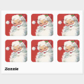 ヴィンテージクリスマスサンタクロースすてきとウィンキング スクエアシール (シート)