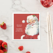 ヴィンテージクリスマスサンタクロースすてきとウィンキング スタンダードカクテルナプキン (インサイチュ)