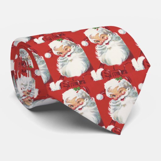 ヴィンテージクリスマスサンタクロースすてきとウィンキング ネクタイ (ロール)