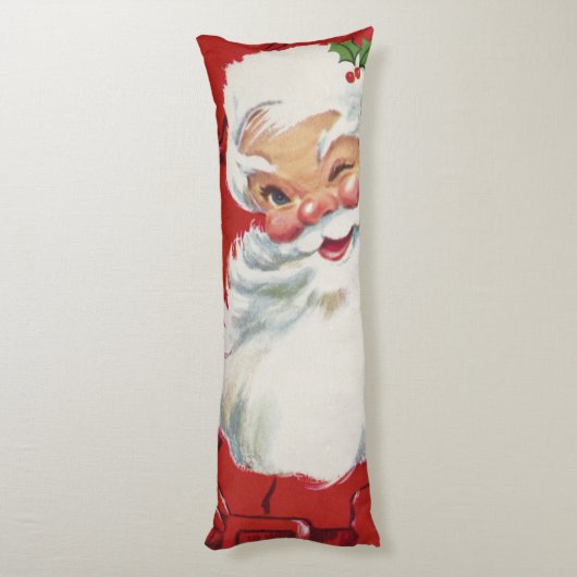 ヴィンテージクリスマスサンタクロースすてきとウィンキング ボディピロー (裏面 (縦))