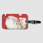 ヴィンテージクリスマスサンタクロースすてきとウィンキング ラゲッジタグ (正面横)