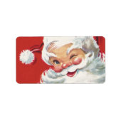 ヴィンテージクリスマスサンタクロースすてきとウィンキング ラベル (正面)