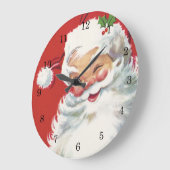 ヴィンテージクリスマスサンタクロースすてきとウィンキング ラージ壁時計 (傾斜)