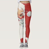 ヴィンテージクリスマスサンタクロースすてきとウィンキング レギンス (正面)