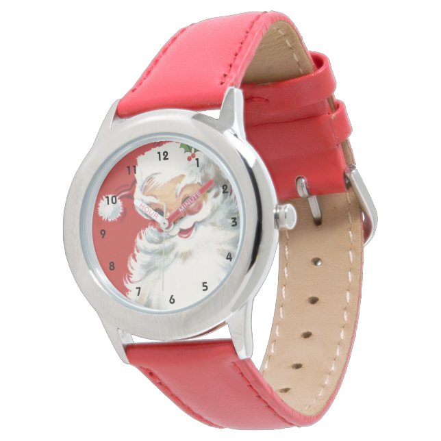 ヴィンテージクリスマスサンタクロースすてきとウィンキング 腕時計 (アングル)