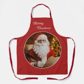 ヴィンテージクリスマスサンタクロースすてきパーソナライズ エプロン (正面)