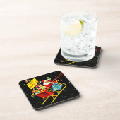 ヴィンテージクリスマスサンタクロースとそりのコースター コースター (右側)