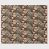 ヴィンテージクリスマスサンタクロースとギフト ラッピングペーパー (フラット)