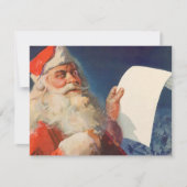 ヴィンテージクリスマスサンタクロースとリスト招待状 招待状 (正面)