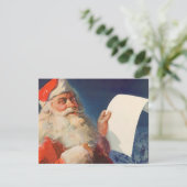 ヴィンテージクリスマスサンタクロースとリスト招待状 招待状 (スタンド正面)