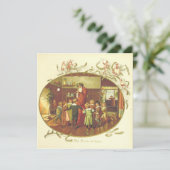 ヴィンテージクリスマスサンタクロースと子ども シーズンカード (スタンド正面)