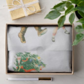 ヴィンテージクリスマスサンタクロースと小さな女の子 薄葉紙 (ギフト)