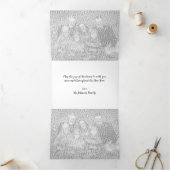 ヴィンテージクリスマスサンタクロースと小人 三つ折りクリスマスカード (内部)