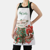 ヴィンテージクリスマスサンタクロースと踊りの子供 エプロン (インサイチュ)