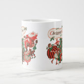 ヴィンテージクリスマスサンタクロースと踊りの子供 ジャンボコーヒーマグカップ (正面)