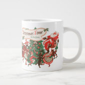 ヴィンテージクリスマスサンタクロースと踊りの子供 ジャンボコーヒーマグカップ (右)