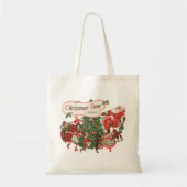 ヴィンテージクリスマスサンタクロースと踊りの子供 トートバッグ (正面)