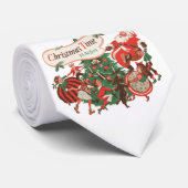 ヴィンテージクリスマスサンタクロースと踊りの子供 ネクタイ (ロール)