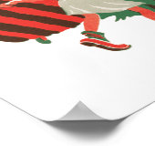 ヴィンテージクリスマスサンタクロースと踊りの子供 ポスター (角)