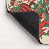 ヴィンテージクリスマスサンタクロースと踊りの子供 マウスパッド (コーナー)