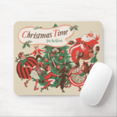 ヴィンテージクリスマスサンタクロースと踊りの子供 マウスパッド (マウス)