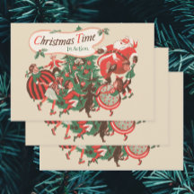 ヴィンテージクリスマスサンタクロースと踊りの子供